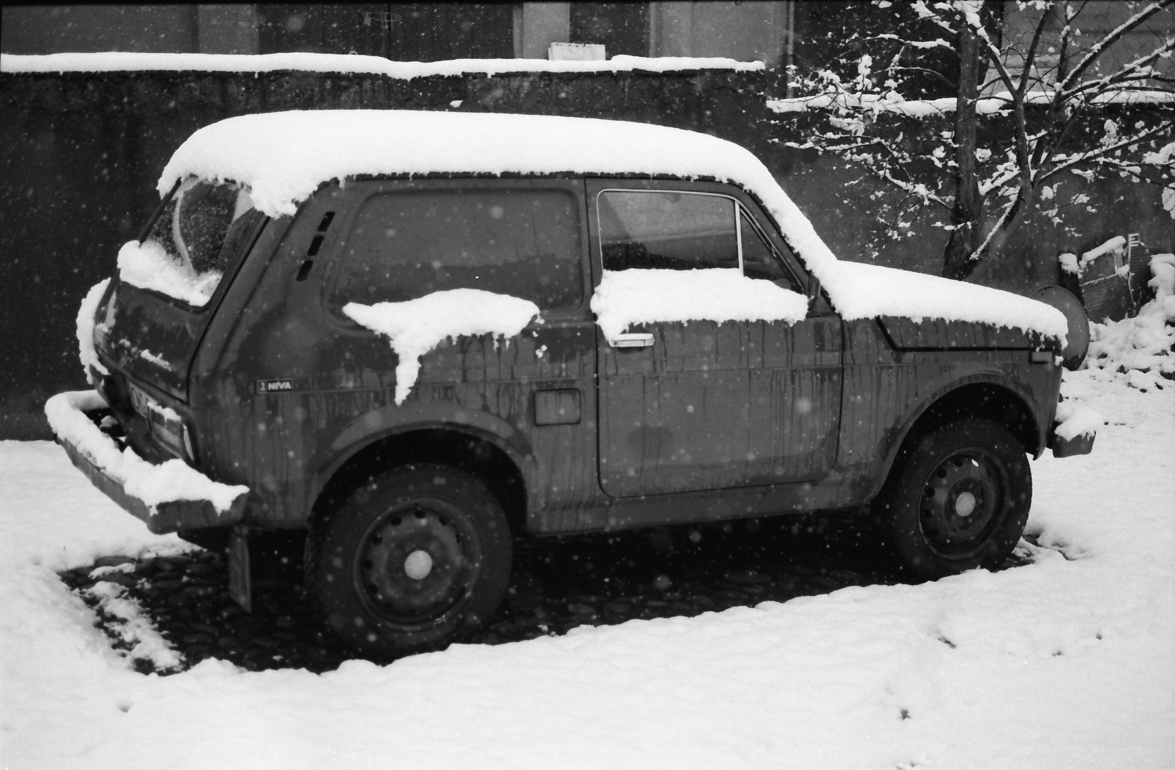 Lada w snieznej powloce