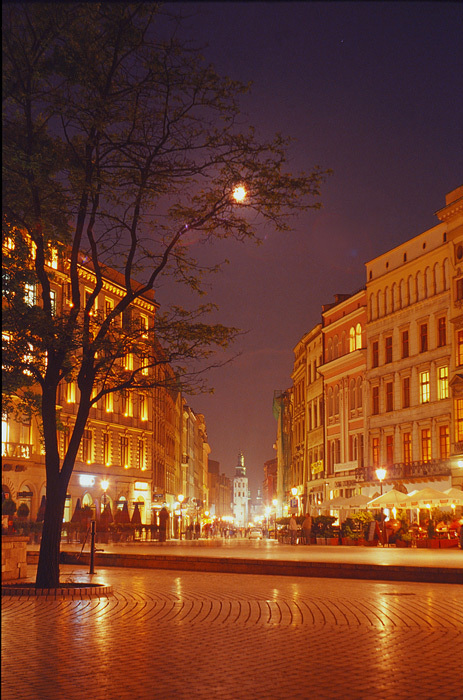 Kraków w nocy o północy
