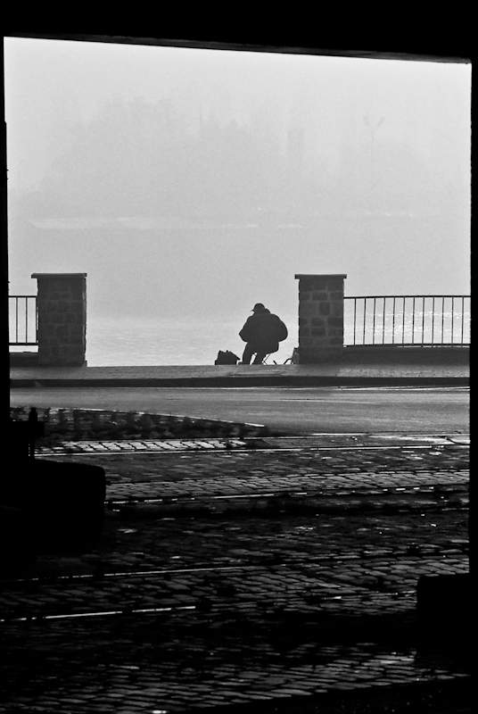 Łowiący... we mgle.