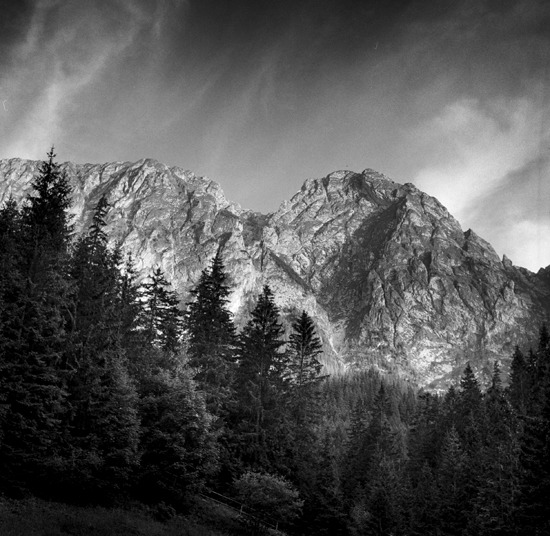 Giewont o zachodzie słońca