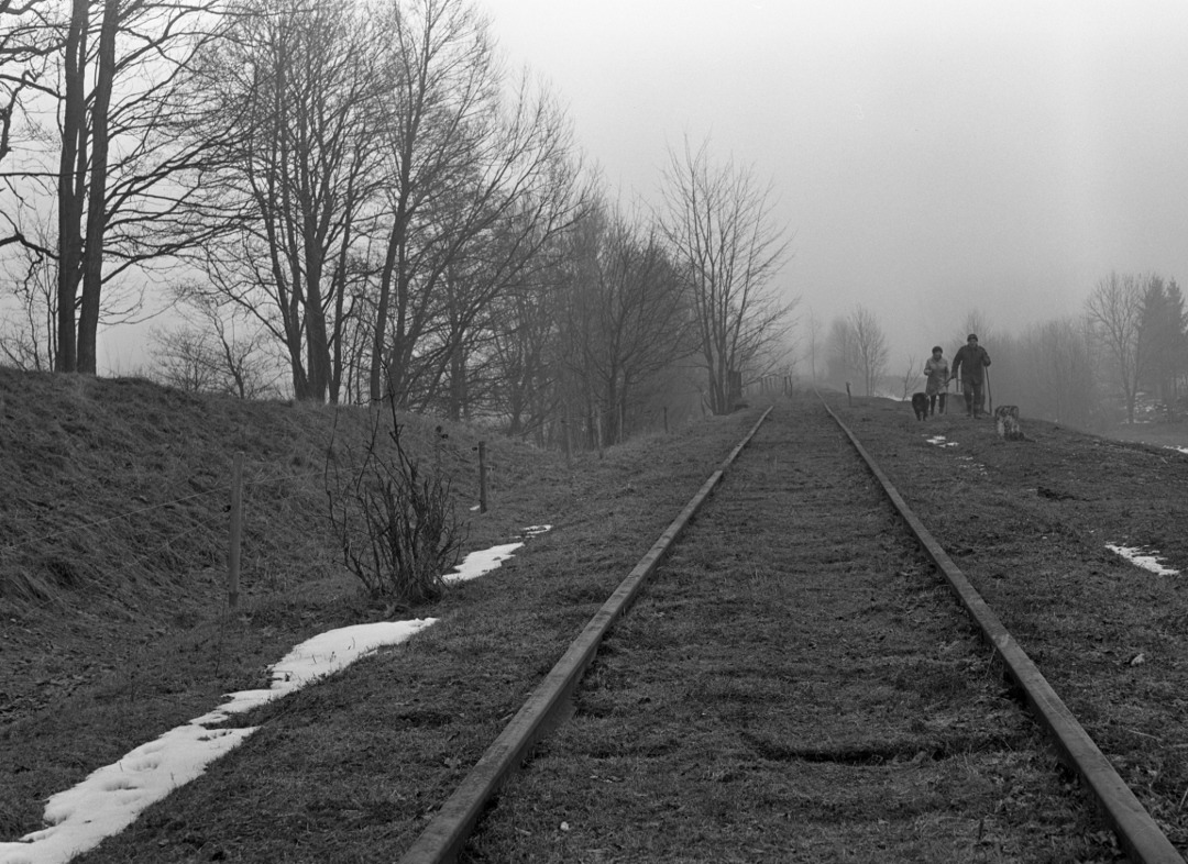 Przy torach w dal siną.